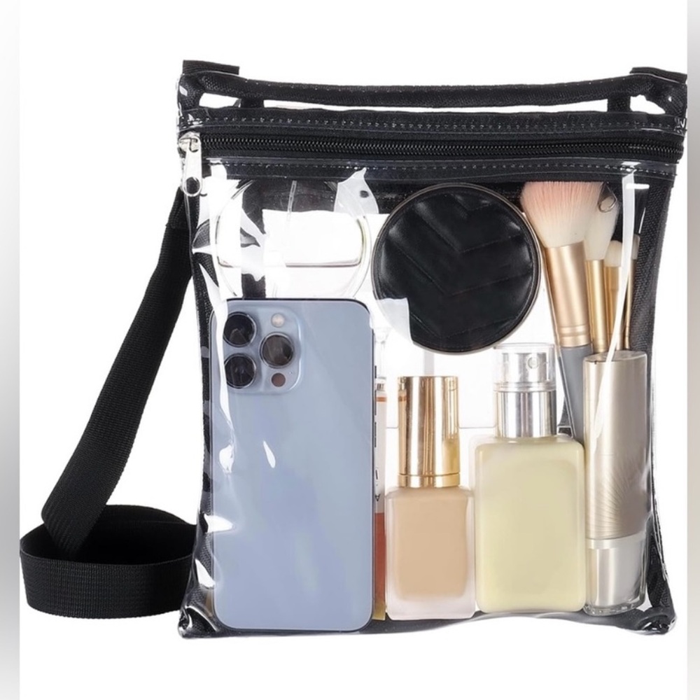 NIB Clear Concert Stadium Crossbody Bag Adjustable Removable Strap Inner Pocket